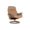 Chaise Sunrise et Repose-Pieds en Cuir Beige, Set de 2 8