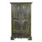 Wooden Cabinet with Green and Blue Patina 1