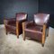 Art Deco Armchairs in Leather, 1930, Set of 2 2