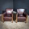 Art Deco Armchairs in Leather, 1930, Set of 2 1