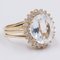 Vintage 14 Karat Gold Aquamarin & Diamanten Daisy Ring, 1960er 2