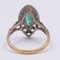 18 Karat Gold und Silber Ring mit Smaragd und Rosenschliff Diamanten, 900er 4