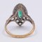 18k Gold and Silver Ring with Emerald and Rose Cut Diamonds, 900s 4