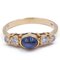 Vintage 14kt Yellow Gold Cabochon Sapphire and Diamond Ring, 1970s 1