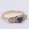 Vintage 14kt Yellow Gold Cabochon Sapphire and Diamond Ring, 1970s 2