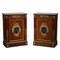 Louis XVI Marquetry Wood and Gilt Bronze Commodes Nightstands, 1850s, Set of 2 1