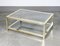 Niedriger goldener Tisch aus Metall und Glas 4