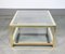 Niedriger goldener Tisch aus Metall und Glas 6