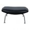 Ox Chair Ottoman in Black Leather by Hans J. Wegner, 2000s 1