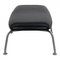Ox Chair Ottoman in Black Leather by Hans J. Wegner, 2000s 2