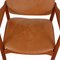 Captains Armchair in Patinated Cognac Leather by Erik Buch, 1980s, Image 5