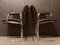Mid-Century Scandinavian Black Leather Armchairs, Set of 2 5
