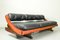 Black Leather and Rosewood GS 195 Daybed attributed to Gianni Songia for Sormani, 1960s 2