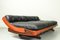 Black Leather and Rosewood GS 195 Daybed attributed to Gianni Songia for Sormani, 1960s 3