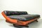 Black Leather and Rosewood GS 195 Daybed attributed to Gianni Songia for Sormani, 1960s, Image 3