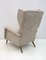 Mid-Century Italian Modern Velvet Winged Armchair by Gio Ponti for Cassina, 1950s, Image 6