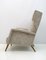 Mid-Century Italian Modern Velvet Winged Armchair by Gio Ponti for Cassina, 1950s, Image 4