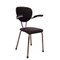 Chrome and Black Leathette Office Chair, 1950s 1