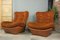 Lounge Chairs in Cognac Leatherette and Velvet from Beka, 1960s, Set of 2 6