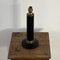 Mid-Century French Black Leather and Brass Table Lamp 10