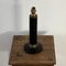 Mid-Century French Black Leather and Brass Table Lamp, Image 10