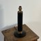 Mid-Century French Black Leather and Brass Table Lamp, Image 9