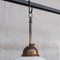 Mid-Century Opaline Glass and Brass Pendant Light, Image 3