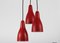Red Lacquer Chandelier by Bent Karlby for Lyfa, 1950s 2