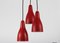 Red Lacquer Chandelier by Bent Karlby for Lyfa, 1950s, Image 2