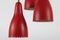 Red Lacquer Chandelier by Bent Karlby for Lyfa, 1950s 3