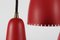 Lampadario laccato rosso di Bent Karlby per Lyfa, anni '50, Immagine 4