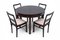 Art Deco Table and Chairs, Poland, 1940s, Set of 5 1