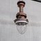 Lampe à Suspension Industrielle Antique en Cuivre, Laiton et Verre 3