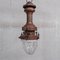 Lampe à Suspension Industrielle Antique en Cuivre, Laiton et Verre 2
