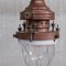 Lampe à Suspension Industrielle Antique en Cuivre, Laiton et Verre 7