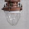 Lampe à Suspension Industrielle Antique en Cuivre, Laiton et Verre 6
