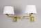 Mid-Century Modern Swing Arm Brass Sconces by George W Hansen for Metalarte, 1970s, Set of 2, Image 3