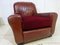 Distressed Leather Club Chair, 1950s 1