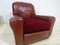Distressed Leather Club Chair, 1950s 2