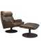 Swivel Leather Chair with Ottoman from Leolux, 1960s, Set of 2, Image 1