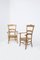 Wood and Straw Two Head Chairs attributed to Paolo Buffa, 1940s, Set of 2 1