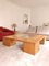 Large Wooden Coffee Table with Cubic Seats, Set of 5 6