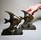 Art Deco French Spelter Fish Bookends on Marquinia Marble Bases, 1930s, Set of 2, Image 19