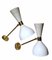 Italienische Diabolo Wandleuchten aus Lackiertem Metall & Messing im Stilnovo Stil, 1960er, 2er Set 1