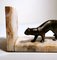 French Art Deco Metal Panther Bookends on Marble Bases, 1930, Set of 2 12