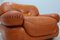 Cognac Leather Armchairs by Girgi for Sapporo, 1970s, Set of 2 5
