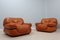 Cognac Leather Armchairs by Girgi for Sapporo, 1970s, Set of 2 1