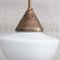 Mid-Century Glass Opaline and Brass Pendant Light 12