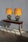 Lampade da tavolo in ottone, metallo e bambù, Italia, anni '50, Immagine 5