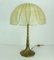 Large Mid-Century Modern Gold Cante Cocoon Table Lamp with Brass Foot, 1970s, Image 1